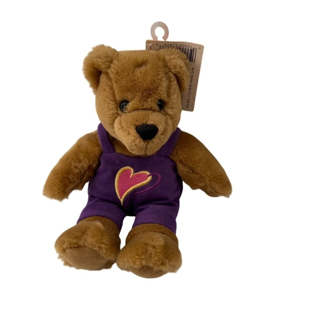Vintage Hallmark Love & Kiss Bears Plush Heart Embroidery Magnetic Nose 1999‎